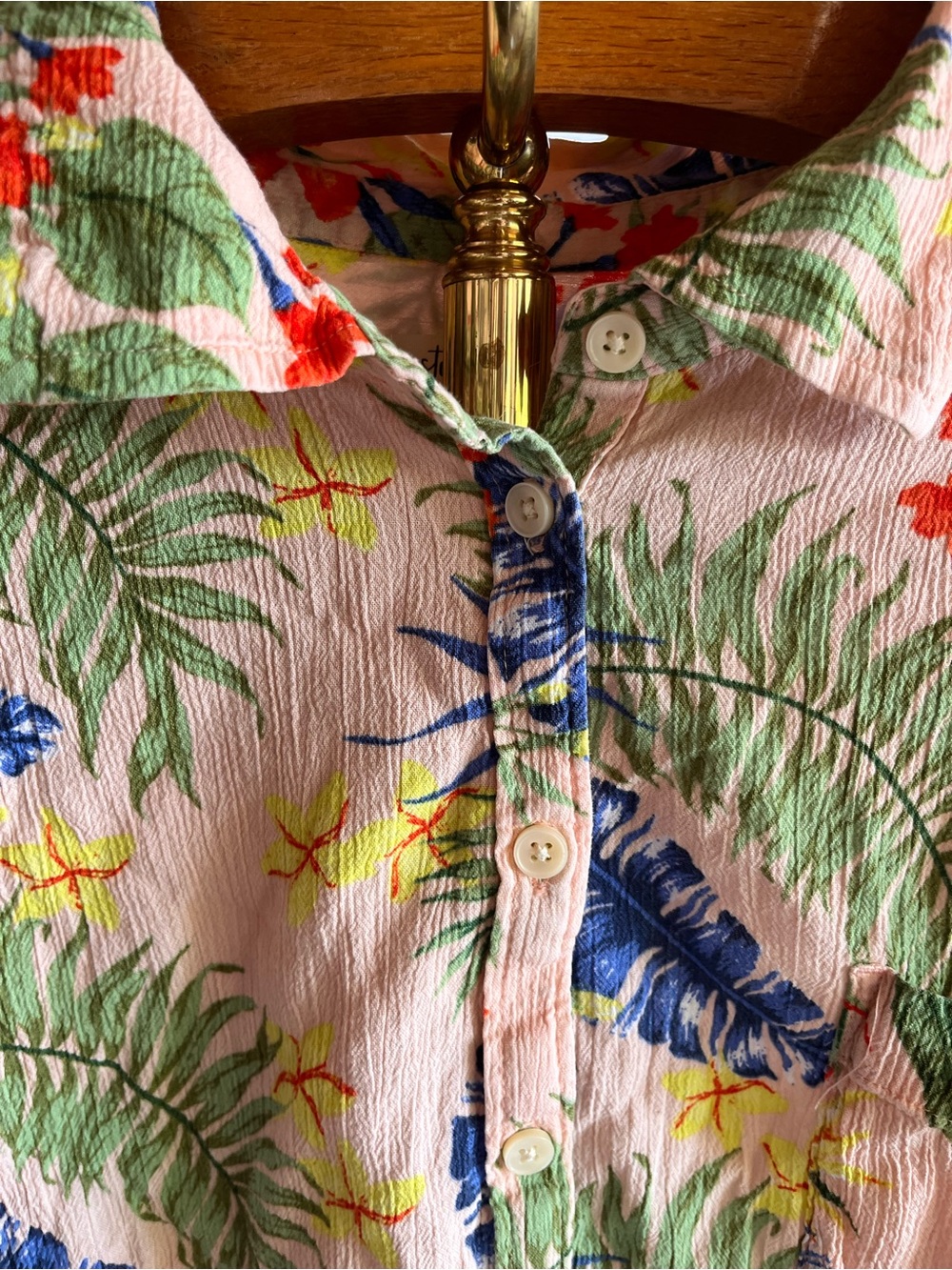 Style & Co. Pink Tropical Floral Button-Down Shirt 3X - Picture 6 of 10
